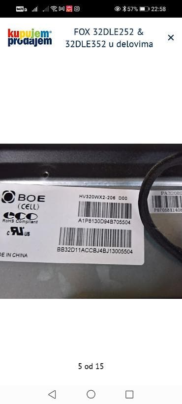 drzac za telefon za motor: FOX 32DLE252 i FOX 32DLE352 – delovi za TV Dostupni originalni delovi — 6