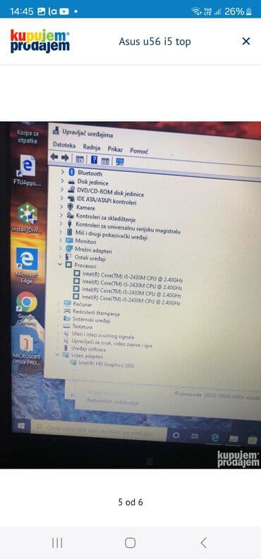 pegle na paru: Intel Core i5, 6 GB OZU — 3