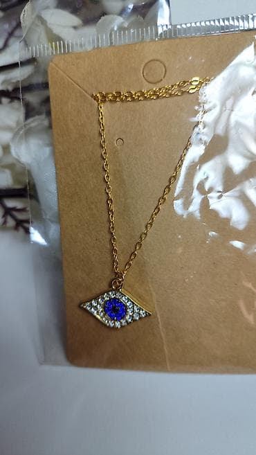 jordanke plave: Ogrlica sa priveskom “zlo oko” (nazar) – zlatne boje - Lanac u — 1