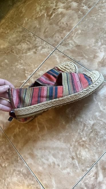 ženske cipele: Šarene espadrile sa štraftama( par puta obuvene, pokusaj, jer su mi — 10