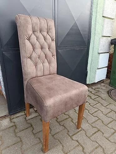 polovne kancelarijske stolice: Tapacirane stolice sa visokim naslonom – klasičan dizajn sa dugmadima — 6