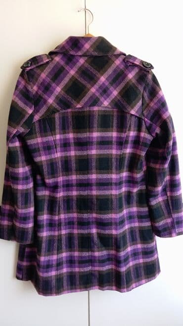Women's Clothing: Ženski karirani kaput u ljubičasto-crno-braon tonovima. - Kroj — 2