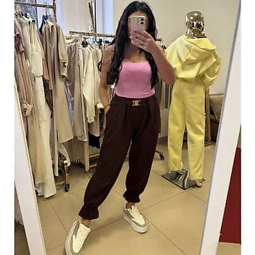 Women's Sweatsuits: ✅Ženske široke pantalone sa karnerima na nogavicama i kaišem
✅2400 din — 3
