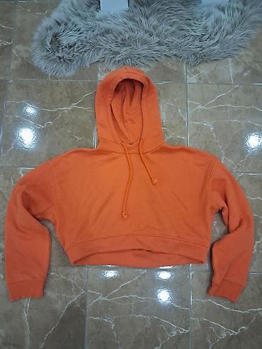 Kratki dukser (crop hoodie) – ZARA - Boja: narandžasta - Model: crop