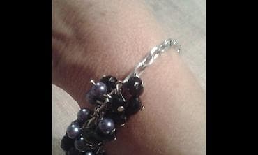 Lighters and accessories: Elegantna,sivo,srebrno,plava narukvica od perli na kopcanje,nova — 2