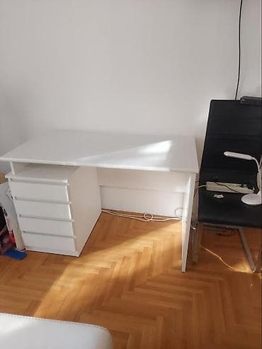 polovni stolovi: Radni sto LIMFJORDEN – bela boja, 60 x 120 cm, 4 fioke. - — 3