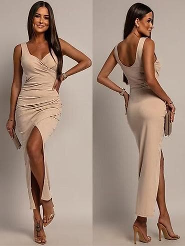 Haljine: Ženska elegantna midi haljina bez rukava, dostupna u više boja — 5