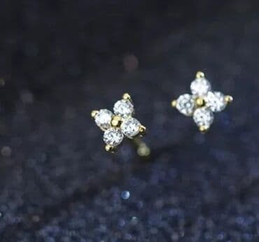 pidzama iz jednog dela: Screwback earrings, Material: Cubic zirconia, Silver — 2