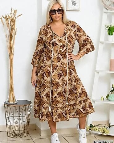 calliope sandale: Haljina sa printom – boho kroj, model 9156-1 - Kroj: ležeran — 1