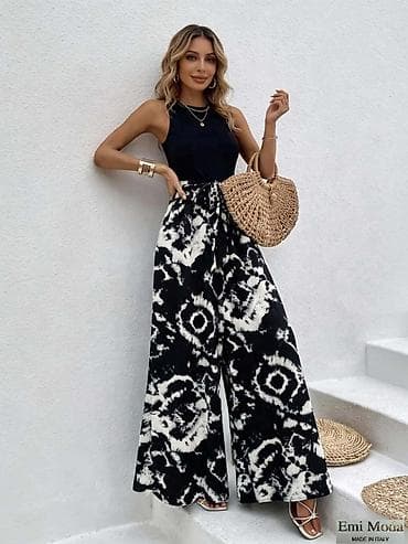 Pantalone: Ženske pantalone širokih nogavica duzina do poda. Visoki struk sa — 3