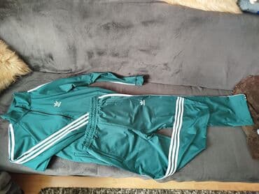 zara bez pantalone: Komplet, L, Adidas, bоја - Zelena, Pamuk — 4