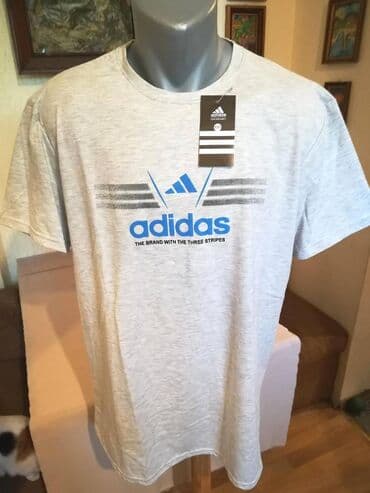pantalone za punije: Nova muska pamucna markirana majica Adidas. Turska. Vrlo dobra muska — 1