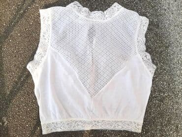 zara top na jedno rame: M (EU 38), Cotton, Embroidery, Single-colored, color - White — 3