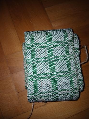 All for country house and garden: Tkani zeleni-beli dekorativni kaiš/pojas od platna - Materijal — 1