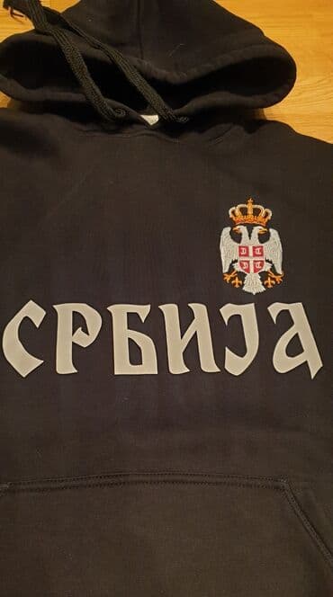 duks sa krznom: SRBIJA dukserica za muškarce. Deblji pamuk, sa kapuljačom, kvalitetan — 5