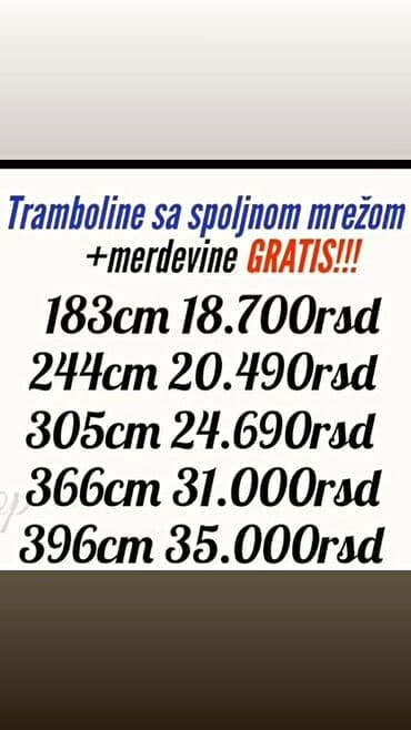 prsluci novi pazar: Tramboline Galvanizovani čelični ram (otporan na koroziju) — 2