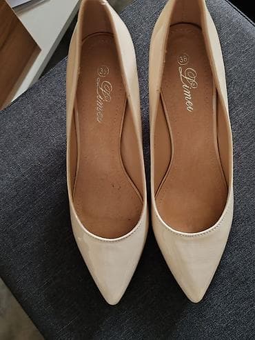 obuča: Elegantne ženske salonke – brend Lamei - Boja: bež/nude, lak koža — 1