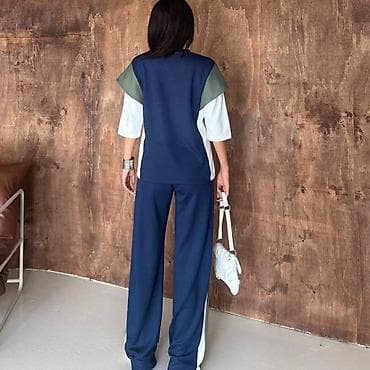 pantalone helanke: Ženski komplet trenerke – bluza i pantalone širokog kroja - — 1