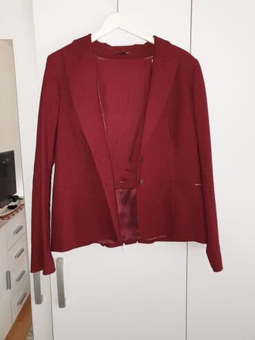 zenski kompleti pantalone i sako: Jednobojni, bоја - Bordo — 7