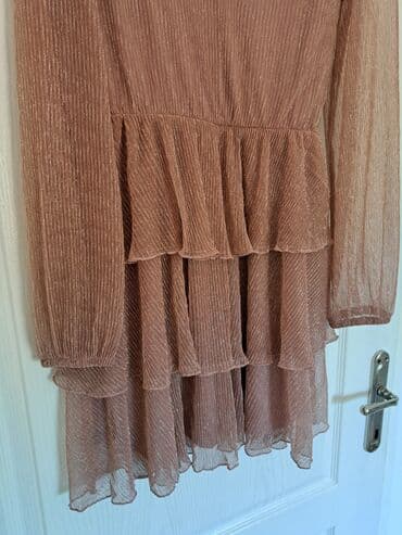 srebrne ogrlice sa cirkonima: S (EU 36), color - Pink, Cocktail, Long sleeves — 5