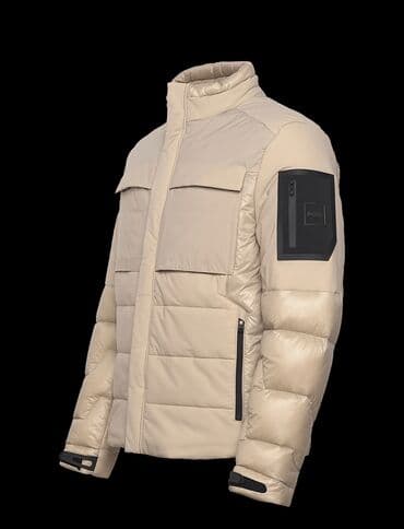 Coats and trench coats: Muška zimska jakna – bež. L,XL,XXL - Topla, pufnasta jakna sa visokim — 3