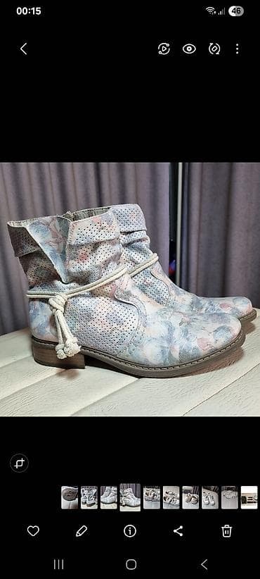 Oxfords: Rieker letnje ženske kratke čizme prava koza - Brend: Rieker (logo na — 2