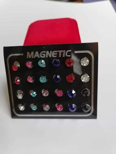 swarovski komplet: Set magnetnih minđuša – 24 komada na kartici. - Tip: magnetne — 1