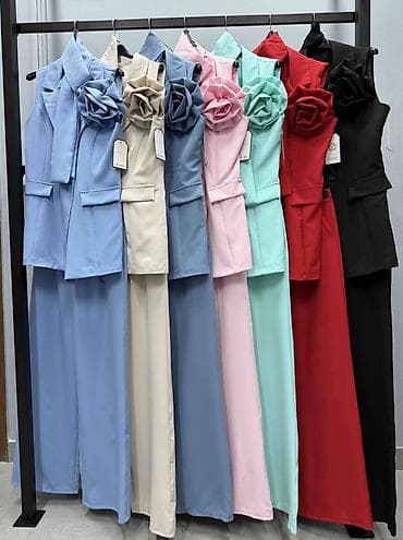 prada beograd: Elegantni ženski komplet bez rukava – sako i pantalone sa širokim — 6