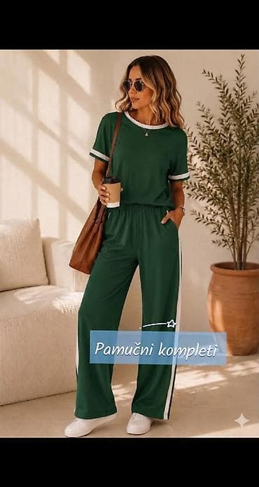 habibi u prirodi: Damski komplet za svakodnevni stil – majica + široke pantalone — 6