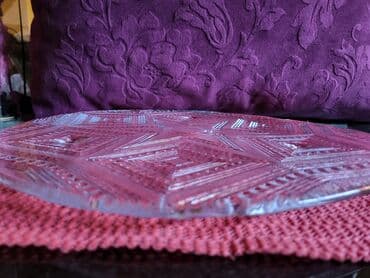 platno za stolice na rasklapanje: Plato nov iz 80ih poljski za torte,kolace,slavski kolac,puno staklo sa — 6
