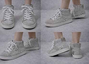 patike izi: Par svetlosivih ženskih patika sa visokim vrhom. Patike imaju pertle i — 1