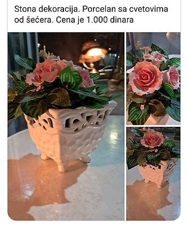 Stona dekoracija – elegantna porcelanska saksija sa ukrasnim otvorima
