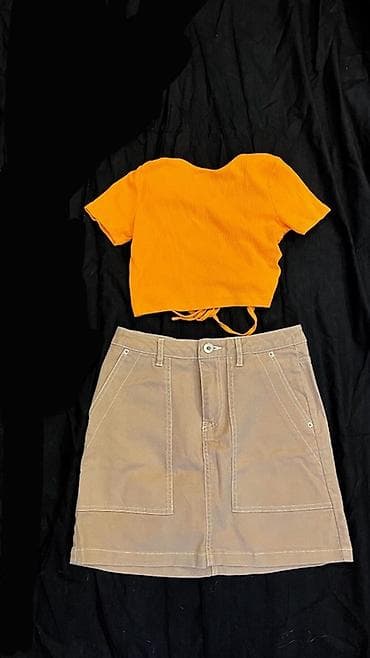 patike sa platformom: Komplet odeće – 3 dela - Kratak top u jarko narandžastoj boji — 2