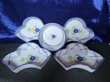 porcelanske solje za caj: Tanjir porcelanski vintaz,petodelni za serviranje,posluzenje. Tanjir — 6