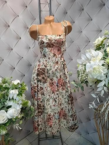 Haljine: Letnja midi haljina s cvetnim printom - Kroj: ženstveni A-kroj sa — 4