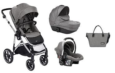 Kolica za bebe: KIKKA BOO Kolica THEA light grey set 3u1 sa tvrdom korpom i — 1