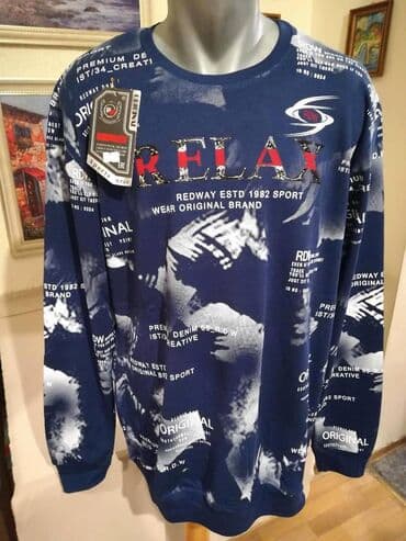 Sweatshirt, 4XL (EU 60), 3XL (EU 58), color - Light blue