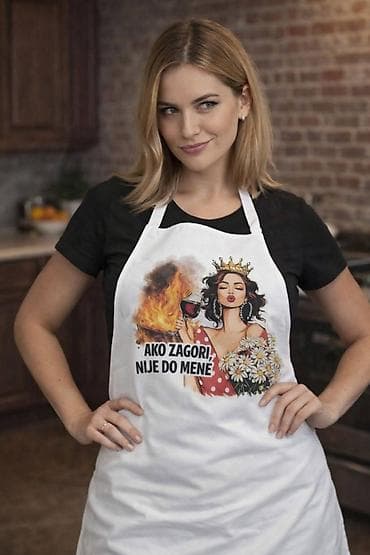 Kuhinjski tekstil: Kecelje stampa po zelji. Materijal pogodan za štampu,lagan i prijatan — 1