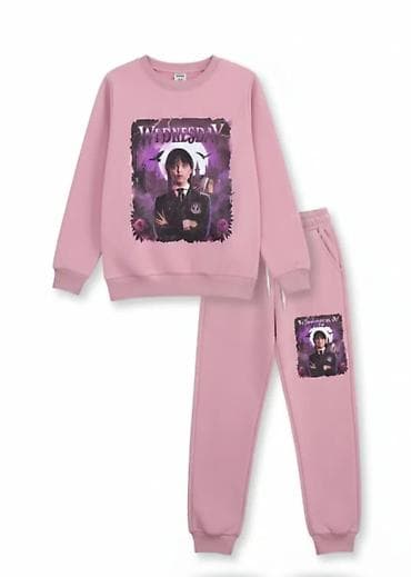 svečani kombinezoni h: Dečiji komplet trenerke “Wednesday” – dukser + donji deo - Dvodелни — 4