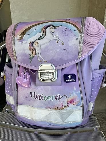 kozne kape: Školska torba Belmil “Unicorn” – ljubičasta - Motiv: jednorog sa — 2