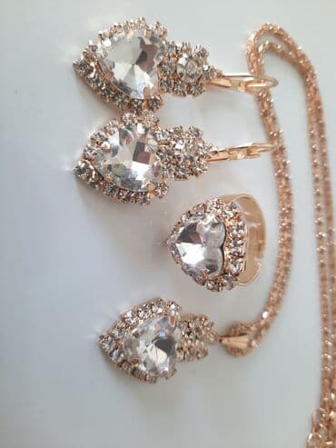 srebrna ogrlica sa krsticem: Set: Earrings, Necklace, Ring — 2