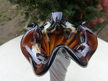 stari satovi: Stara Unikatna Kobaltna braon Vaza Murano broj 2. Visina 36 cm — 3