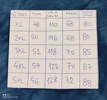 hh jakne: Muska jakna * 4800 DIN
XL XXL 3XL 4XL 5XL.
(ak) — 2