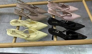 gleznjace 39: Elegantne ženske slingback štikle sa špicastim vrhom. Model sa tankom — 1