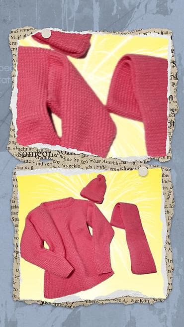 dzemper na engleskom: Komplet džemper, šal i kapa novo, sve za 2000 din, ručno pleteno — 1