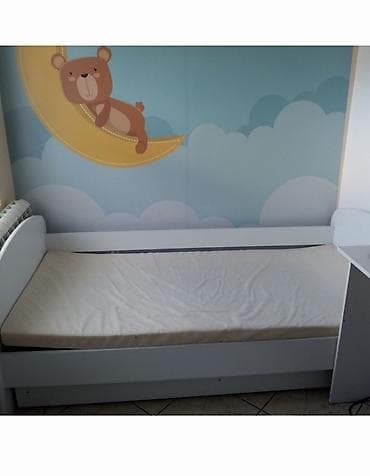 original dresovi za decu: Krevet sa fiokom i dušekom 160x80 HAPPY – beli (model 7701) - — 3