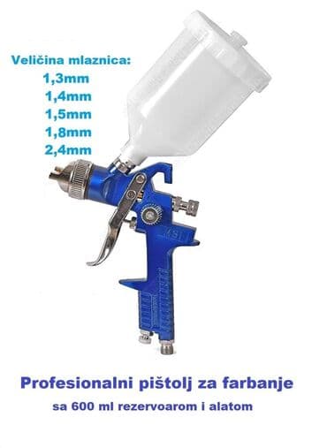 Profesionalni pištolj za farbanje sa 600 ml rezervoarom i alatom