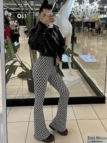 riselje haljine: 💫Ženske zvoncarice – crno‑beli geometrijski print ✅Vise modela ✅1500 — 7