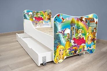 Dečiji krevet 160x80 cm HAPPY KITTY + fioka PRINCESSES - Dimenzije