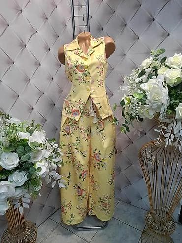 cipele ruma: Damski dvodelni komplet – prsluk bez rukava i široke pantalone - — 1